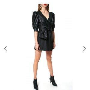 Andrea Cynical Black Vegan Leather Dress by Aggi.